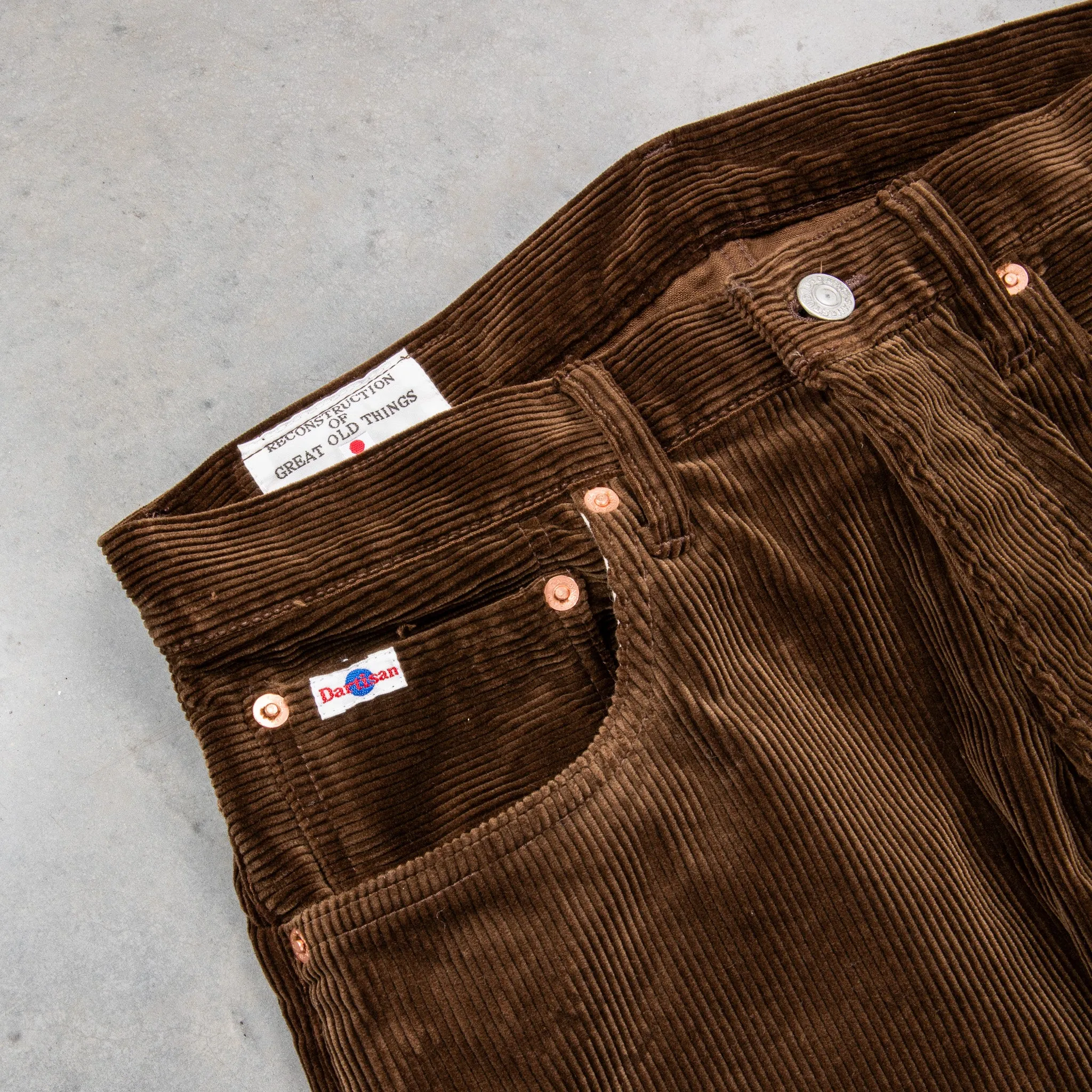 Studio D'Artisan FB-909 High Rise Tapered 9-Wale Corduroy Brown sold by Frans Boone product image thumbnail 4