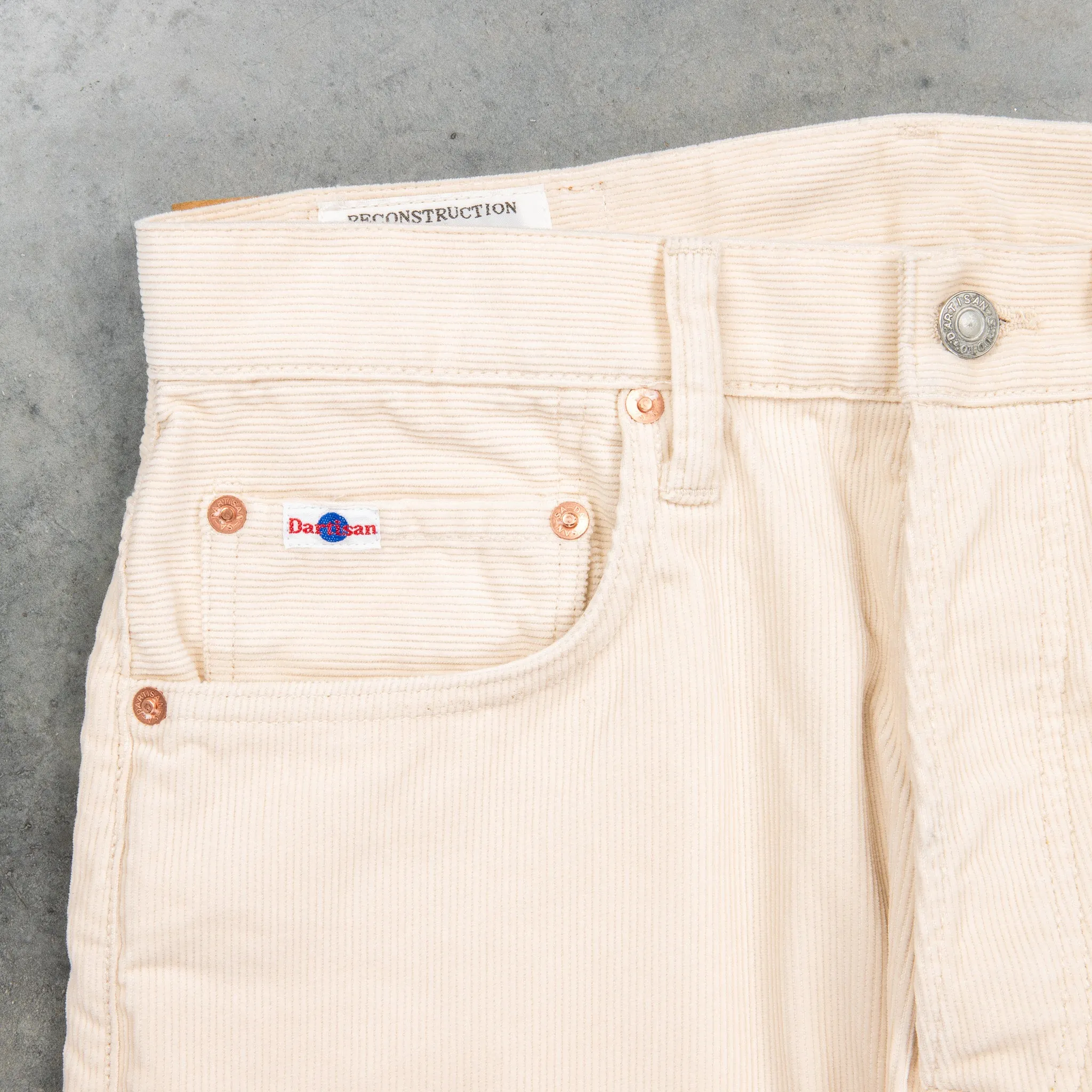 Studio D'Artisan FB-909 High Rise Tapered 13-Wale Corduroy Ivory sold by Frans Boone product image thumbnail 3