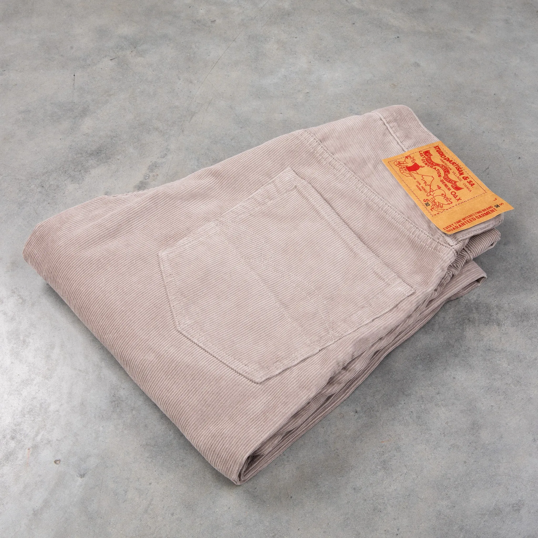 Studio D'Artisan FB-909 High Rise Tapered 13-Wale Corduroy Grey sold by Frans Boone