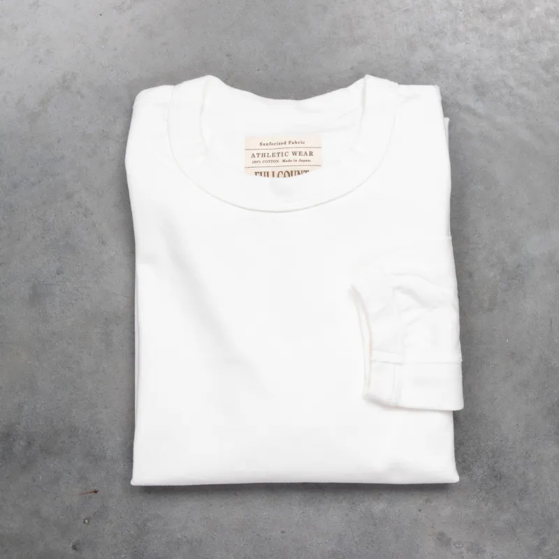 Fullcount Flat Seam Heavyweight Longsleeve T-Shirt White made by Full Count