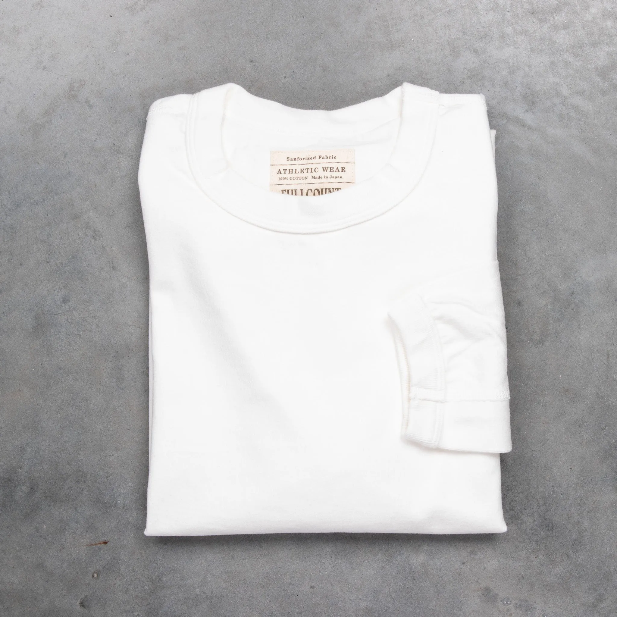 Fullcount Flat Seam Heavyweight Longsleeve T-Shirt White sold by Frans Boone