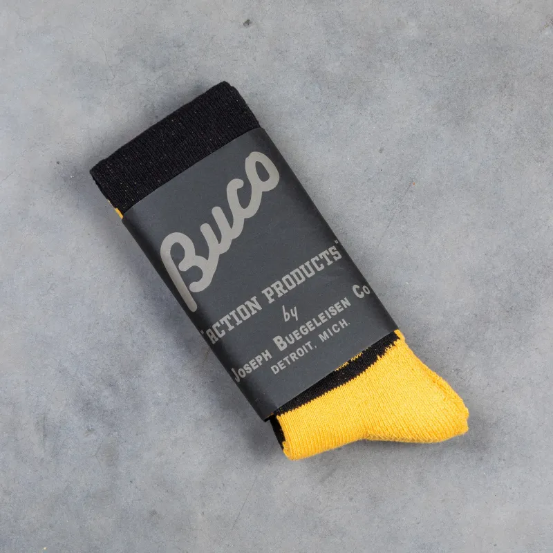 Buco Striped Action Socks Yellow/Black made by The Real McCoy's