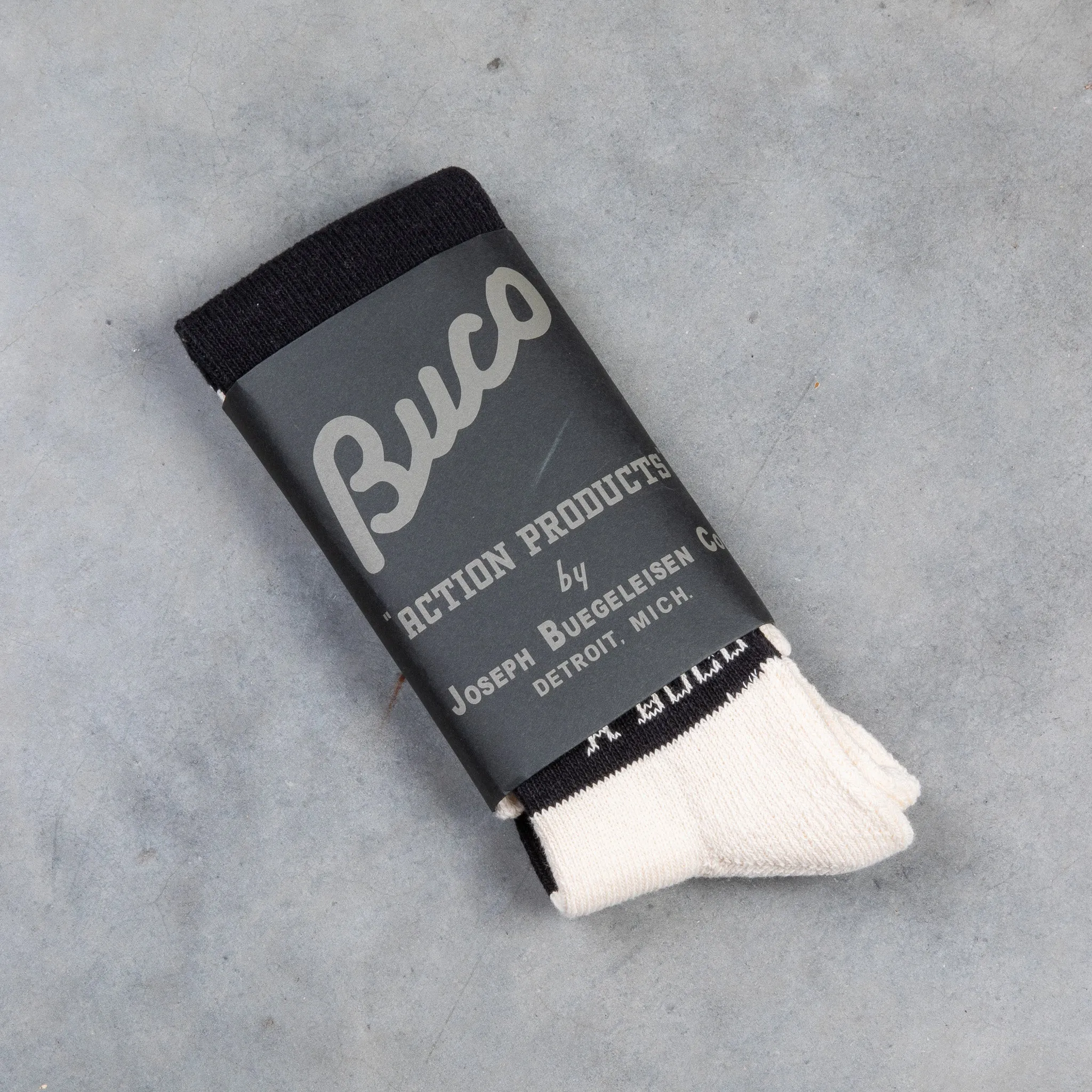 Buco Striped Action Socks White/Black sold by Frans Boone