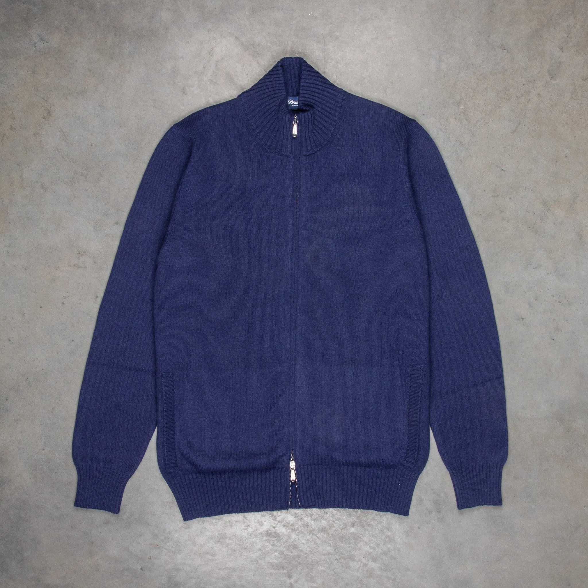 Drumohr Cashmere Lupo Full Zip Navy Americana sold by Frans Boone product image thumbnail 2