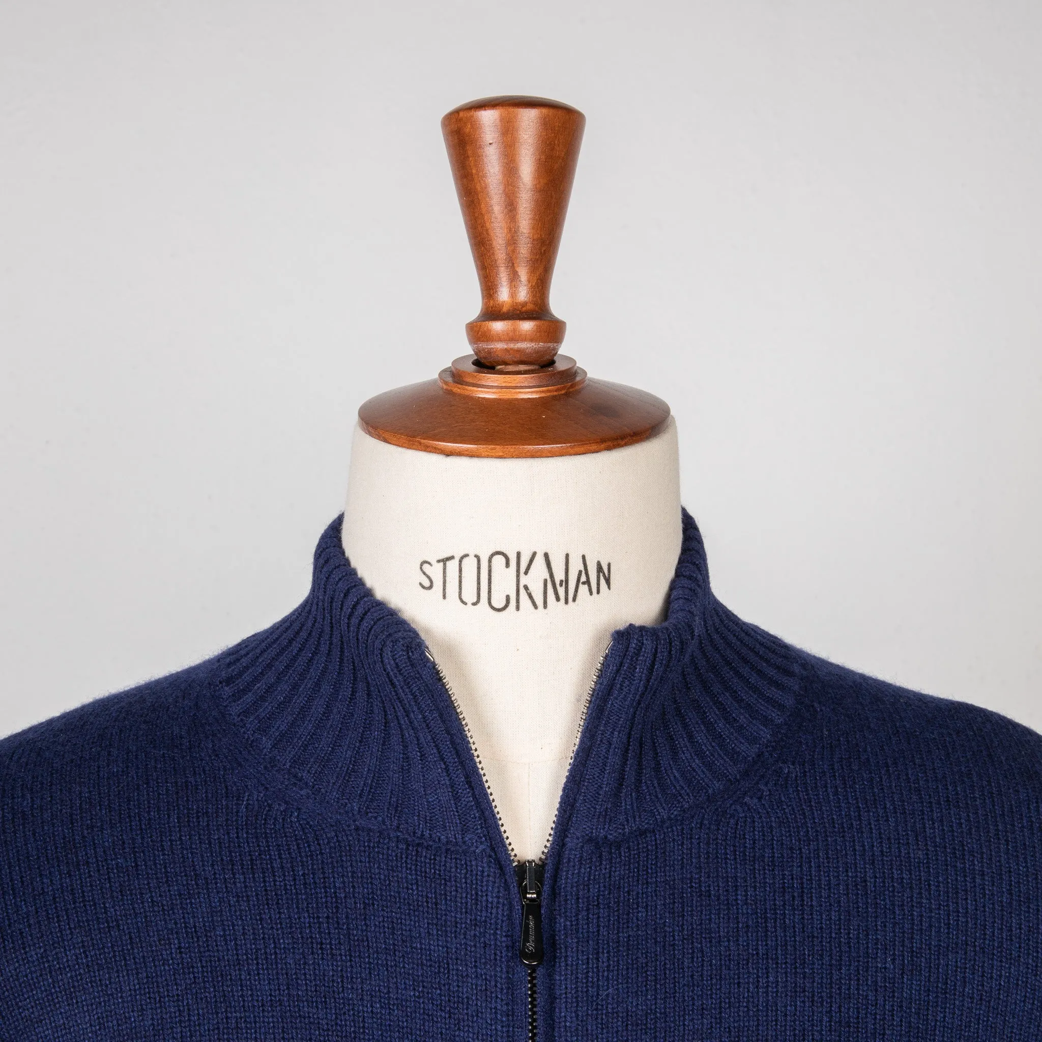 Drumohr Cashmere Lupo Full Zip Navy Americana sold by Frans Boone product image thumbnail 5
