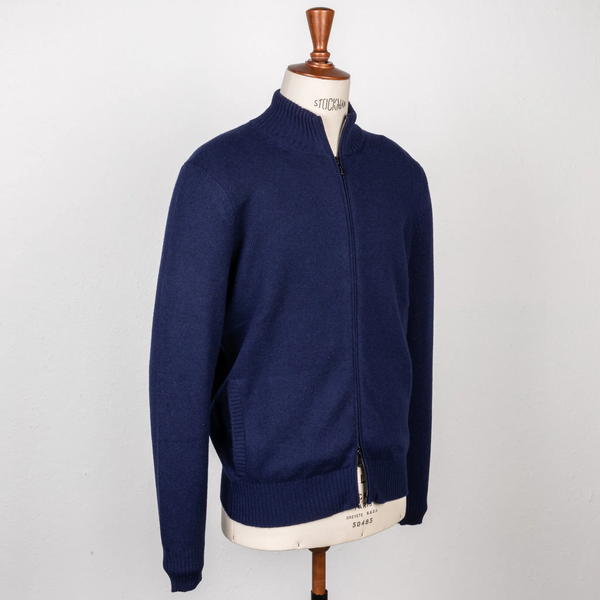 Drumohr Cashmere Lupo Full Zip Navy Americana sold by Frans Boone product image thumbnail 3