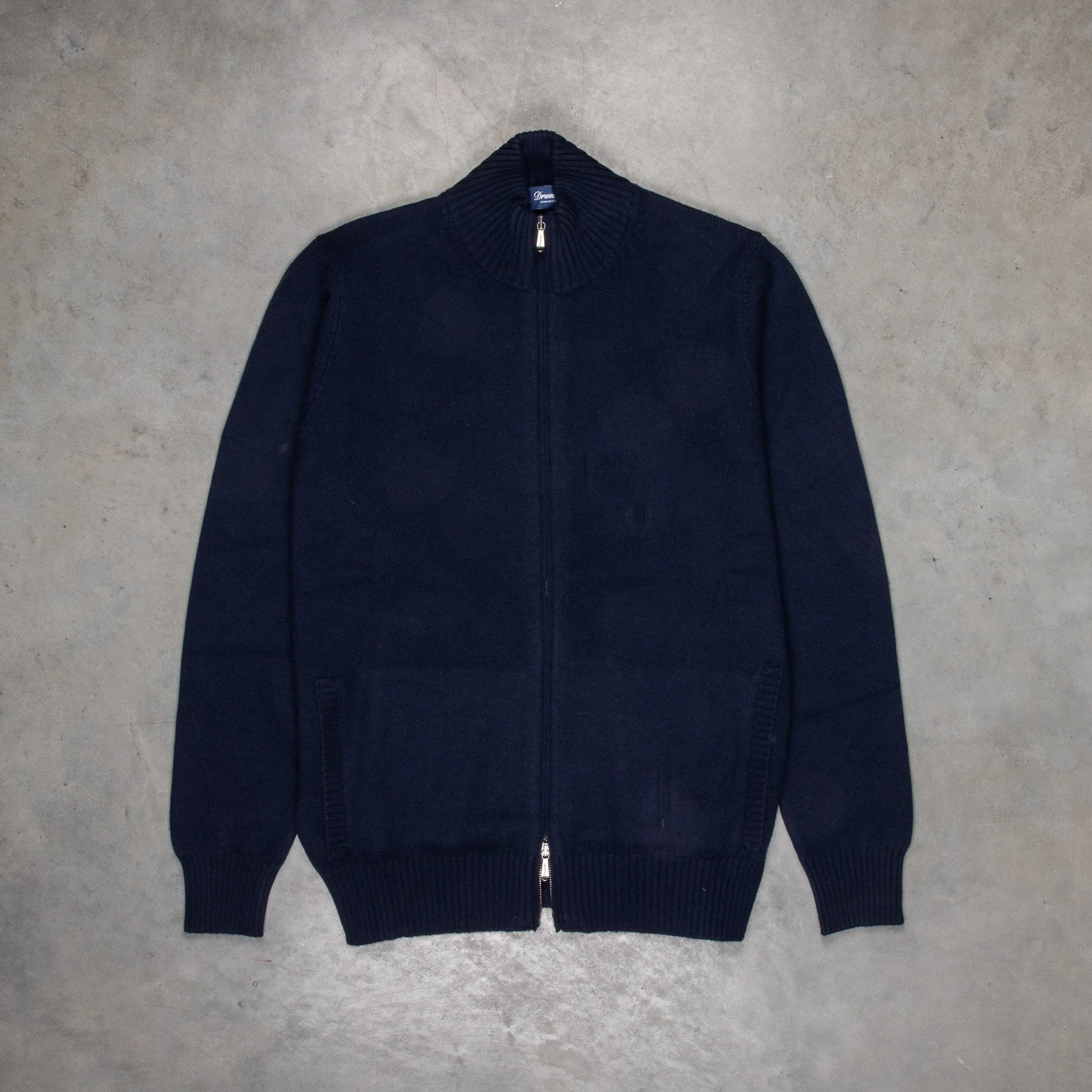 Drumohr Cashmere Lupo Full Zip Blu Notte sold by Frans Boone product image thumbnail 2