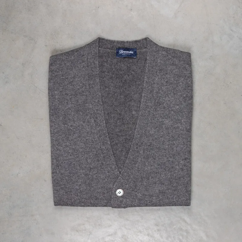 Drumohr Cashmere Gillet con Bottoni Grigio Scuro made by Drumohr