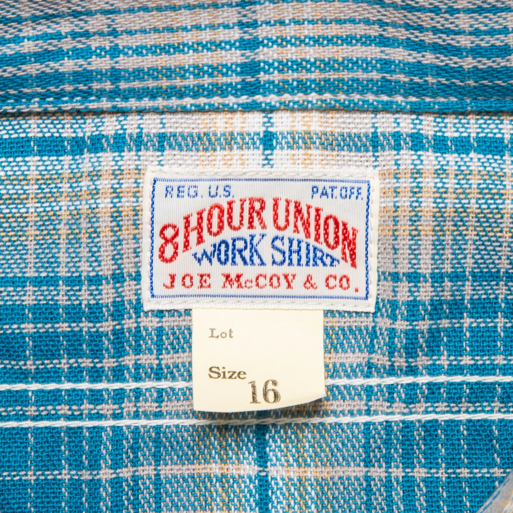 The Real McCoy's 8HU Ombre Check Summer Flannel Shirt Turquoise sold by Frans Boone product image thumbnail 4