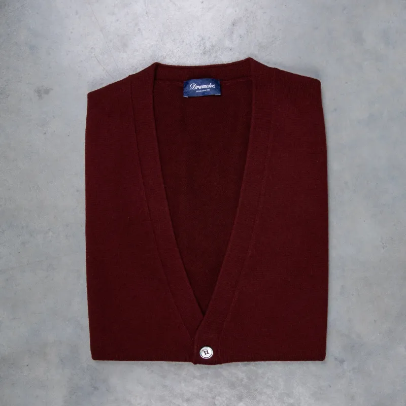 Drumohr Cashmere Gillet con Bottoni Bordo made by Drumohr