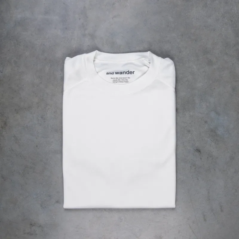 And Wander Power Dry Jersey Raglan LS T Off-White made by and WANDER