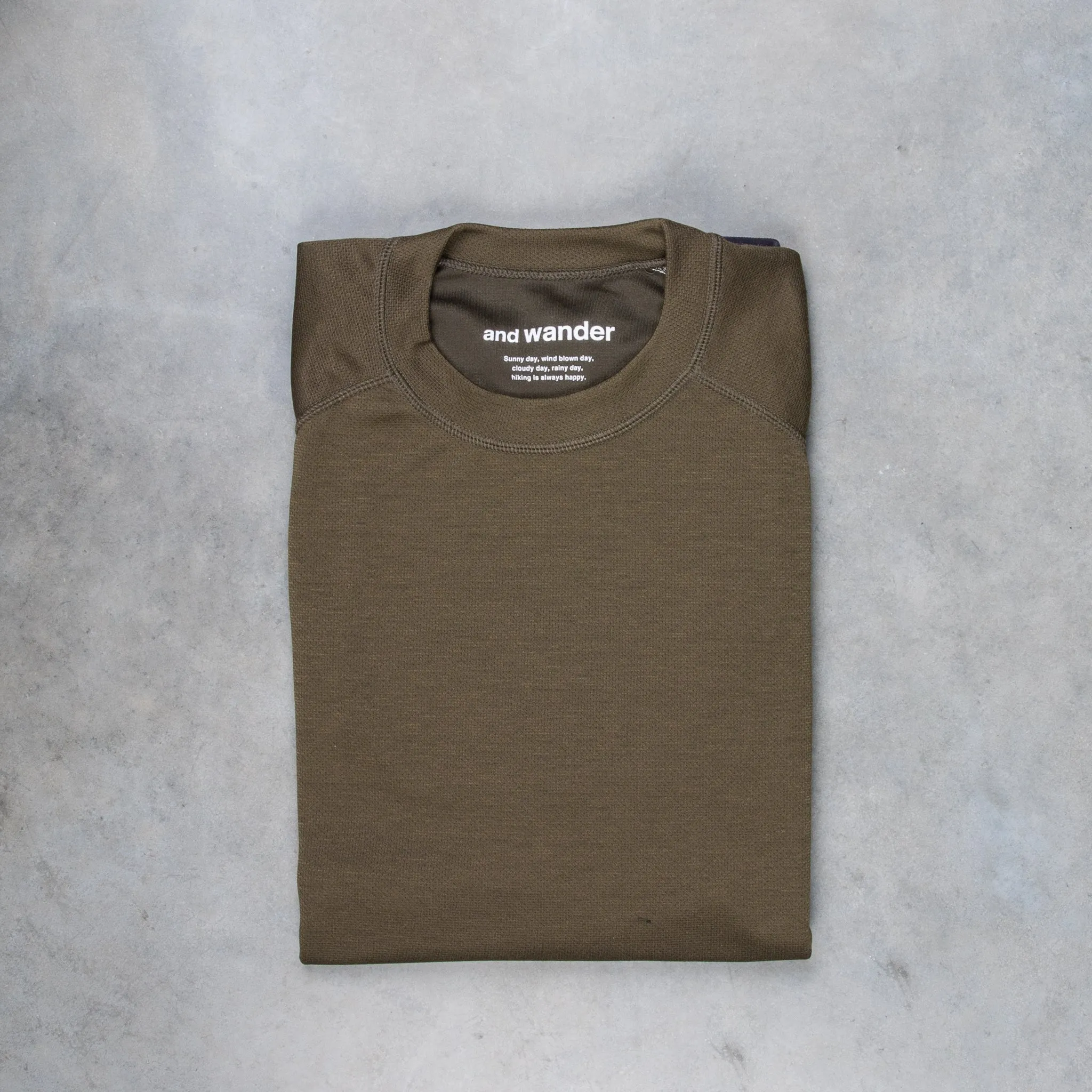 And Wander Power Dry Jersey Raglan LS T Khaki sold by Frans Boone