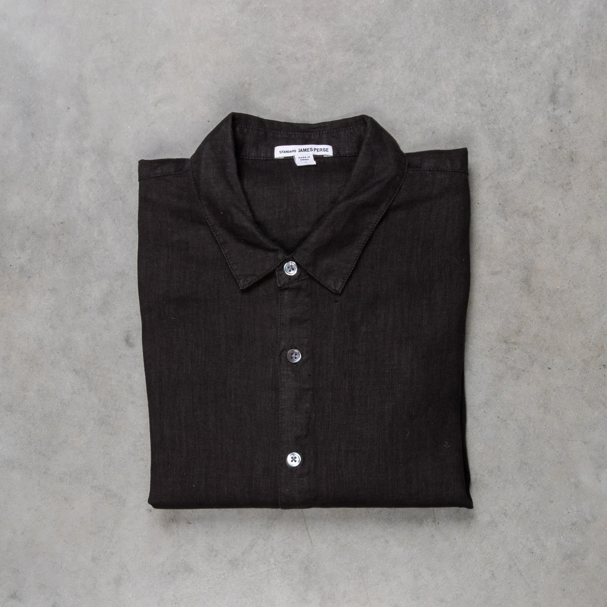 James Perse Classic Linen shirt Black sold by Frans Boone