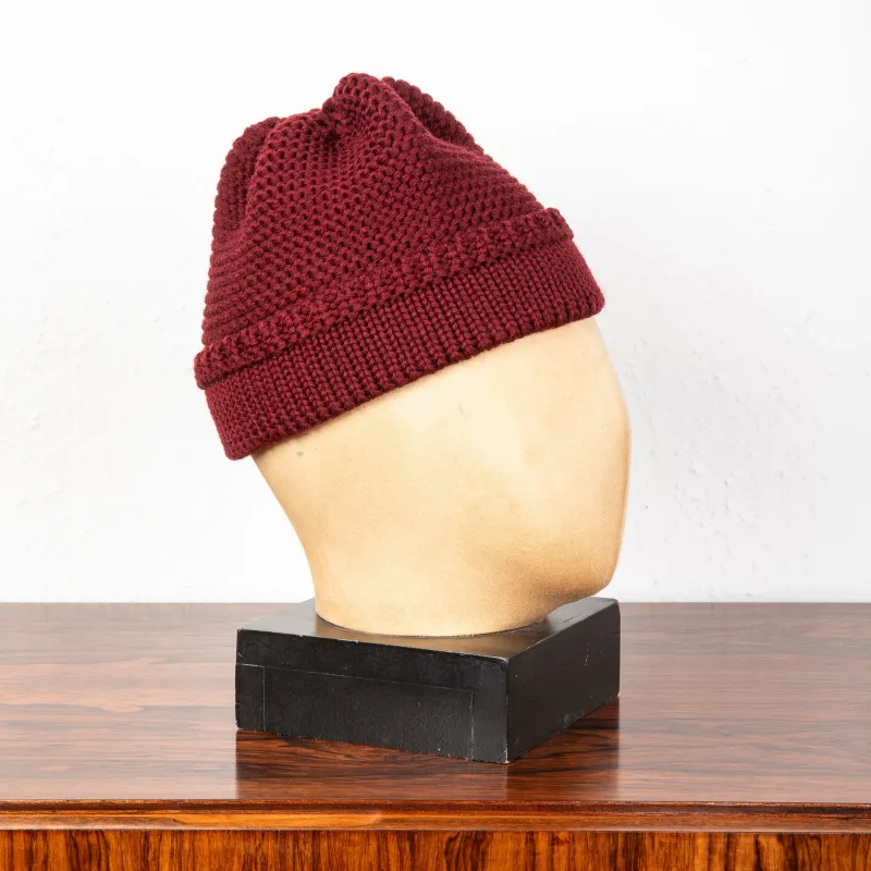 The Real McCoy's Fishermans knit cap Maroon made by The Real McCoy's