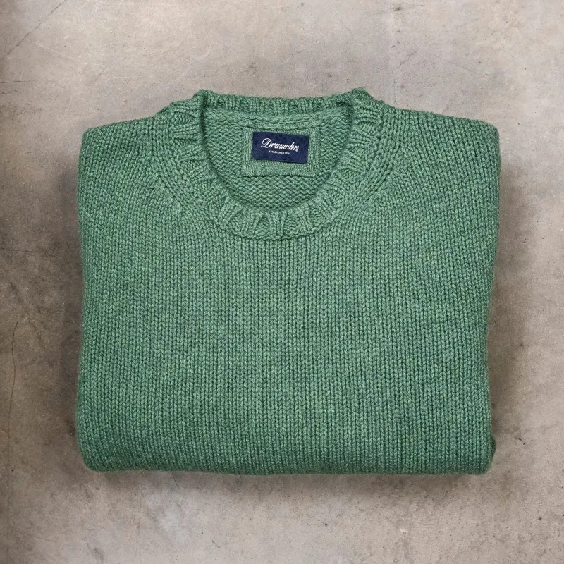Drumohr Cashmere Tre Fili Girocollo Verde Salvia made by Drumohr
