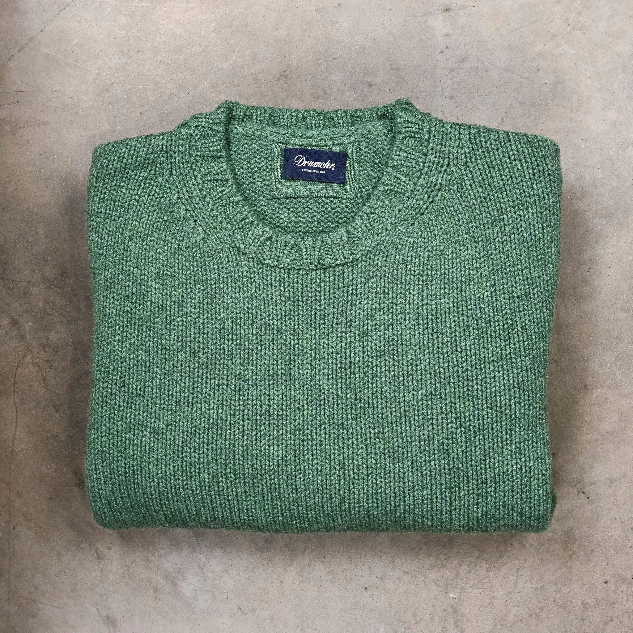 Drumohr Cashmere Tre Fili Girocollo Verde Salvia sold by Frans Boone