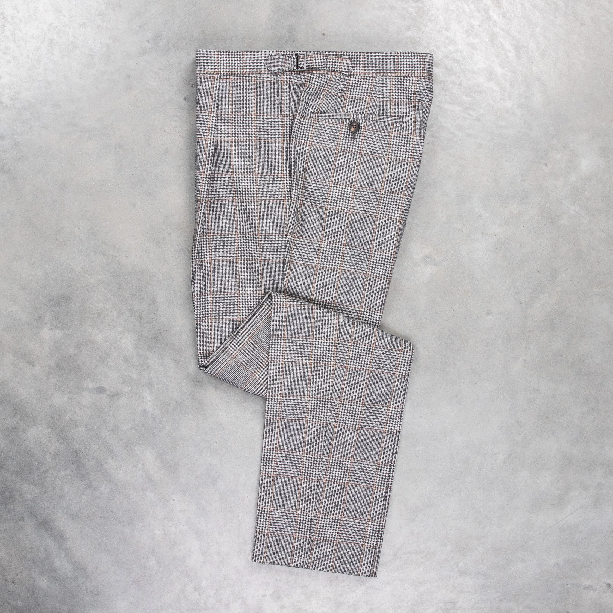 Rota Pantaloni High Rise Regular Fit Flannel Prince of Wales Check Beige sold by Frans Boone product image thumbnail 3