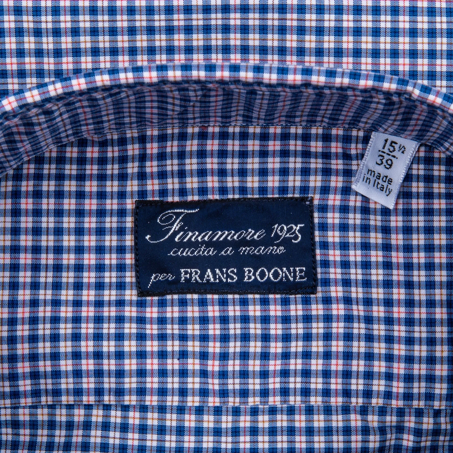 Finamore Gaeta Fit Collo Sergio Piccolo Quadretto Blu Rosso sold by Frans Boone product image thumbnail 4