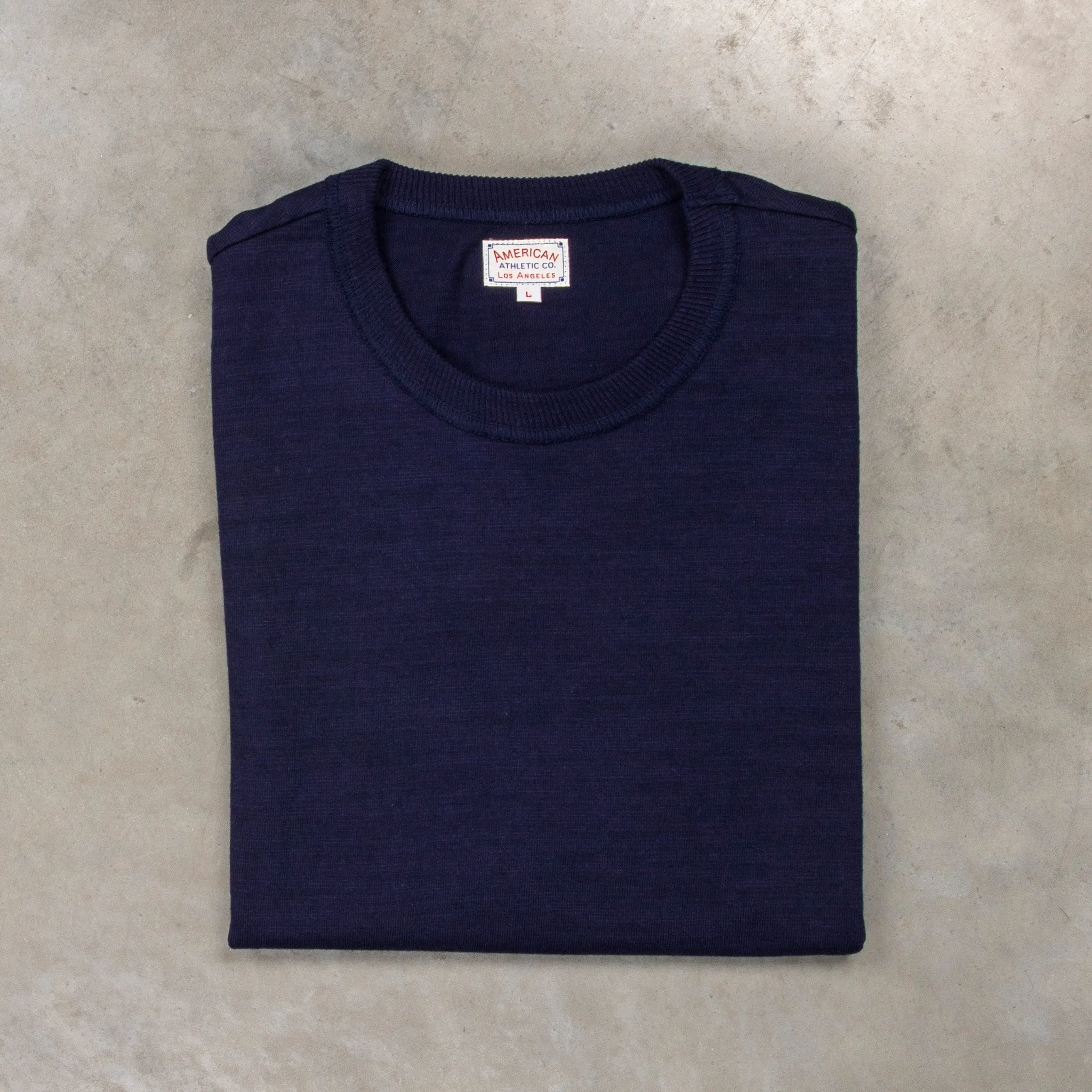 The Real McCoy's Athletic Loopwheel T-Shirt Navy sold by Frans Boone