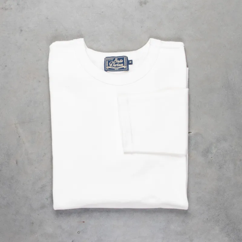 Studio D'Artisan 9938 Suvin Gold Loopwheel LS Tee White made by Studio D'Artisan