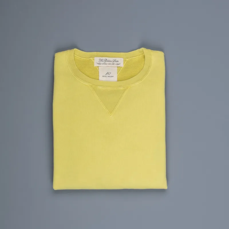 Remi Relief Special Finish Fleece Crew neck sweater yellow made by Remi Relief