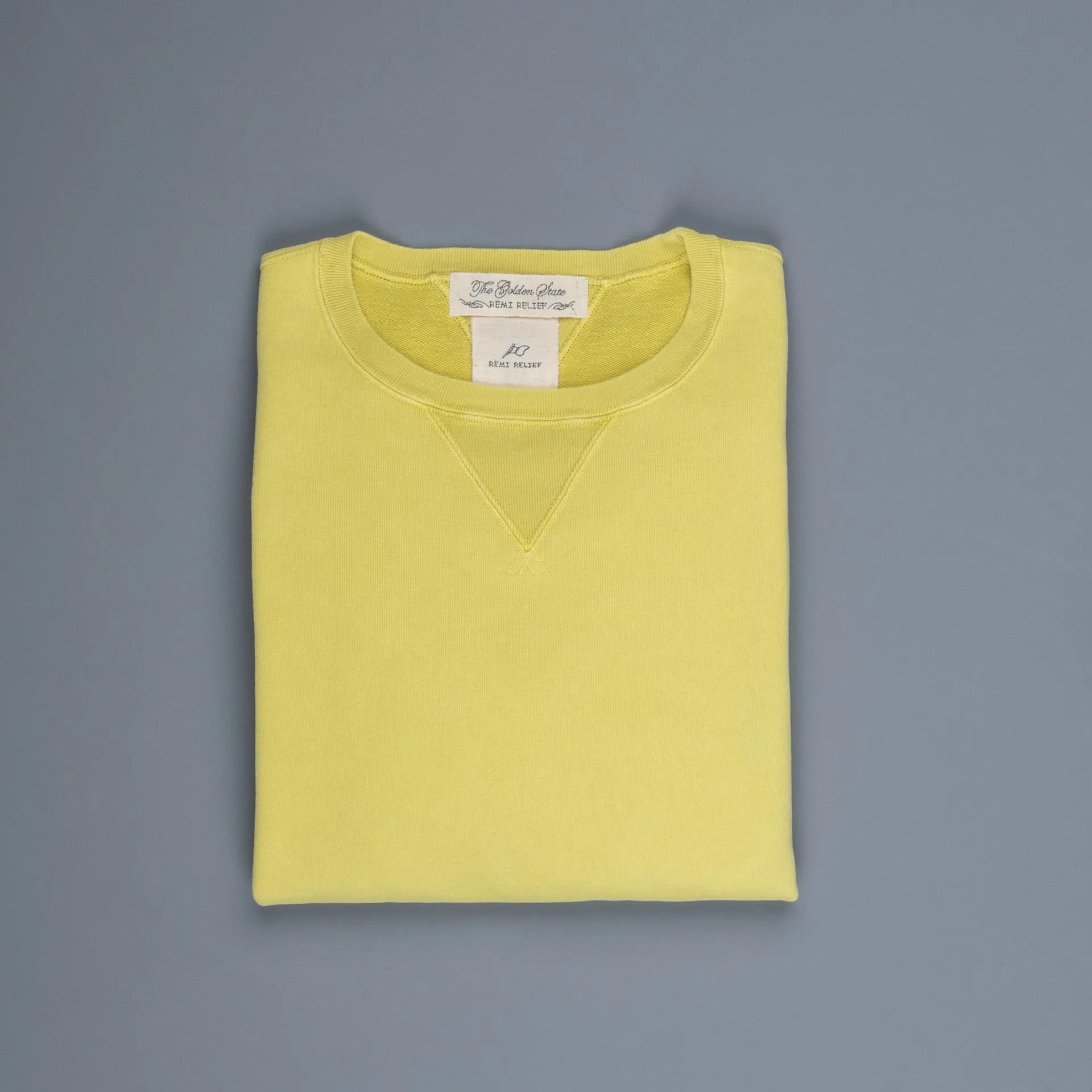 Remi Relief Special Finish Fleece Crew neck sweater yellow sold by Frans Boone