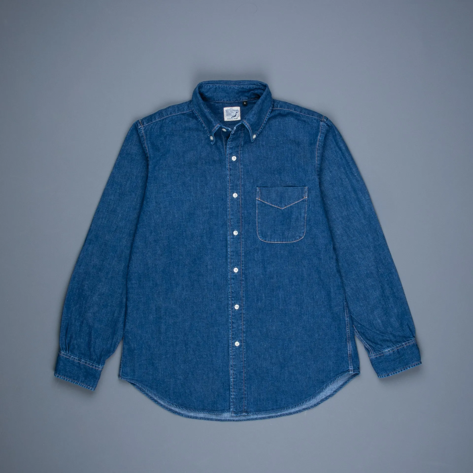 OrSlow Button Down denim shirt 2 year wash sold by Frans Boone product image thumbnail 2