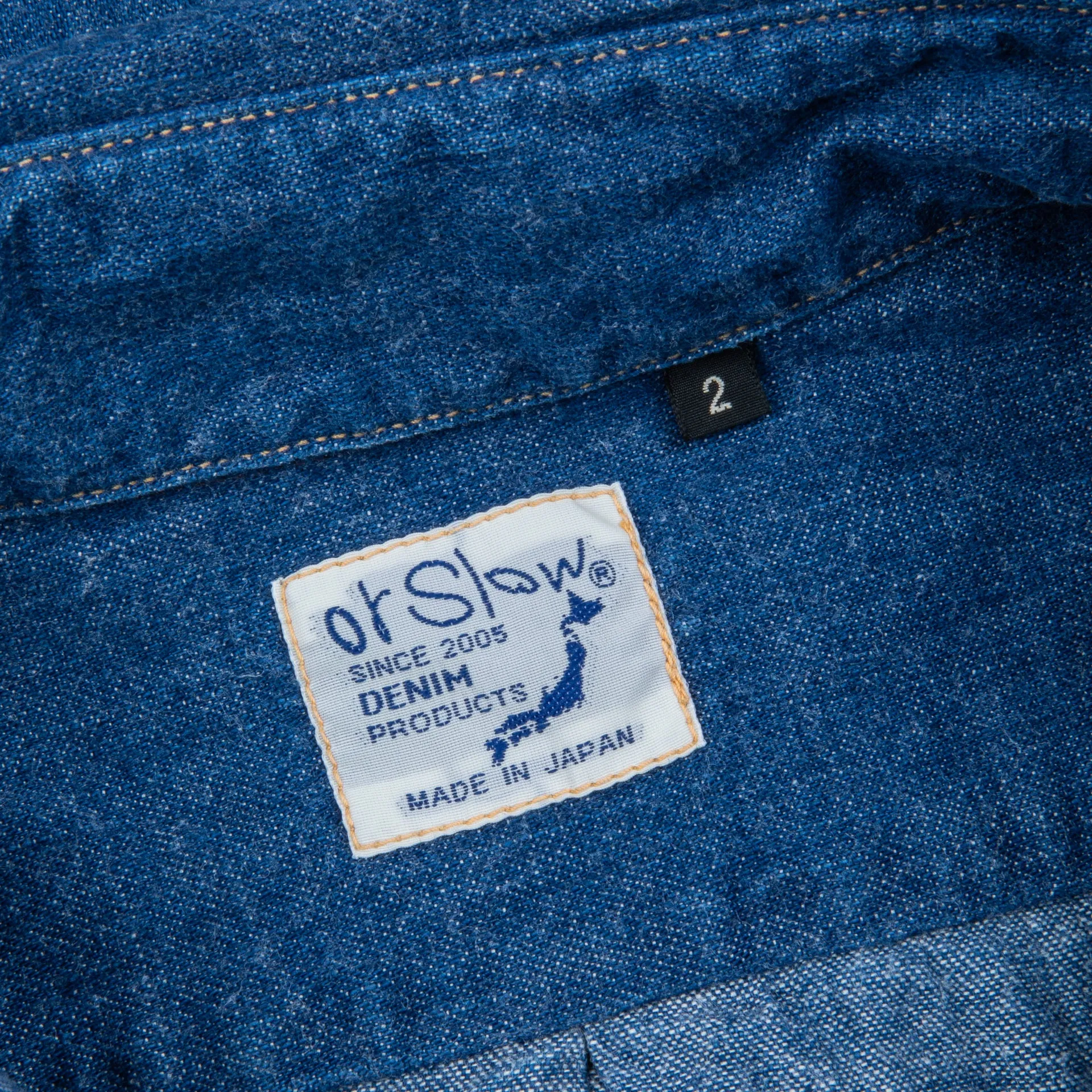 OrSlow Button Down denim shirt 2 year wash sold by Frans Boone product image thumbnail 4