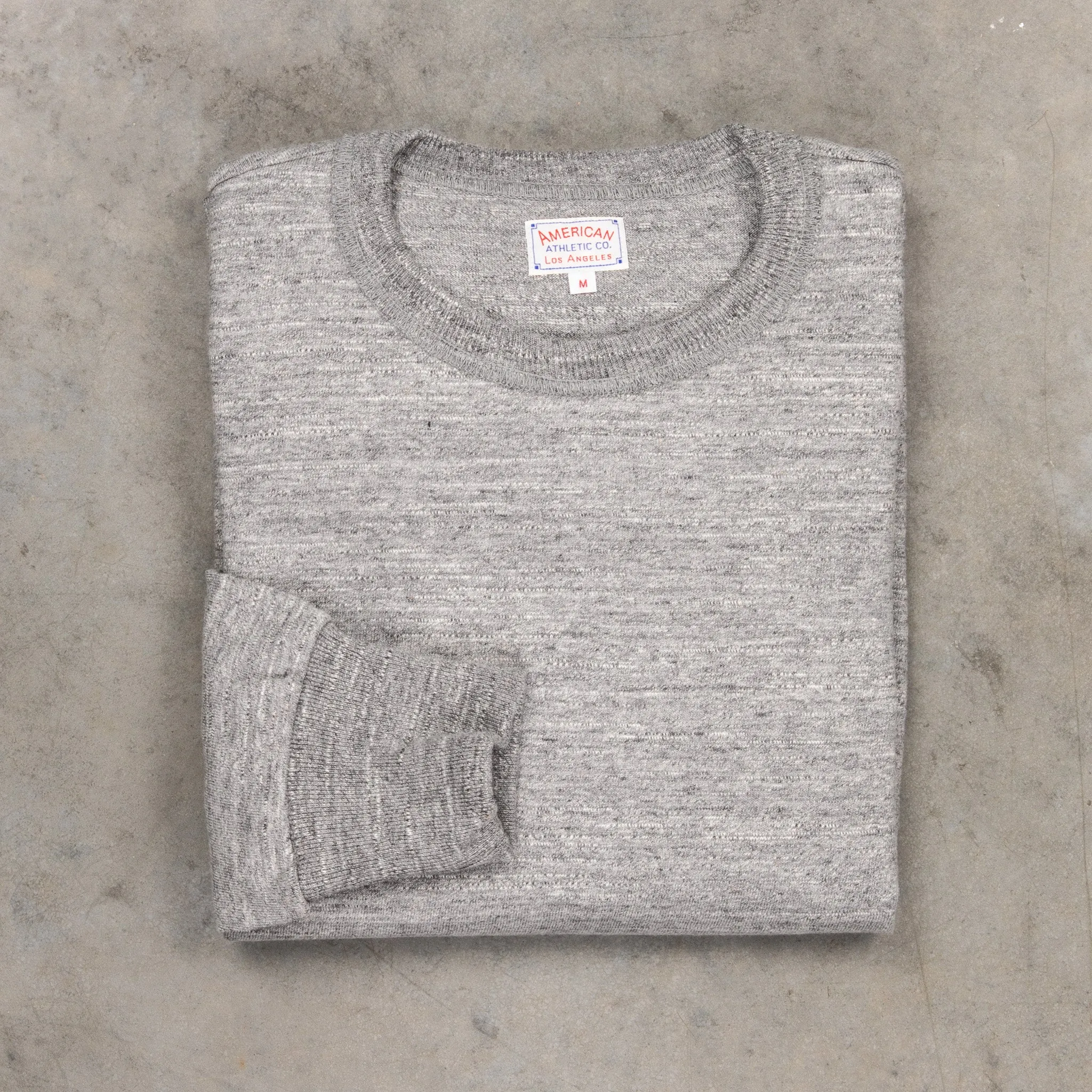 The Real McCoy's Athletic L/S T-shirt / Loopwheel Gray sold by Frans Boone