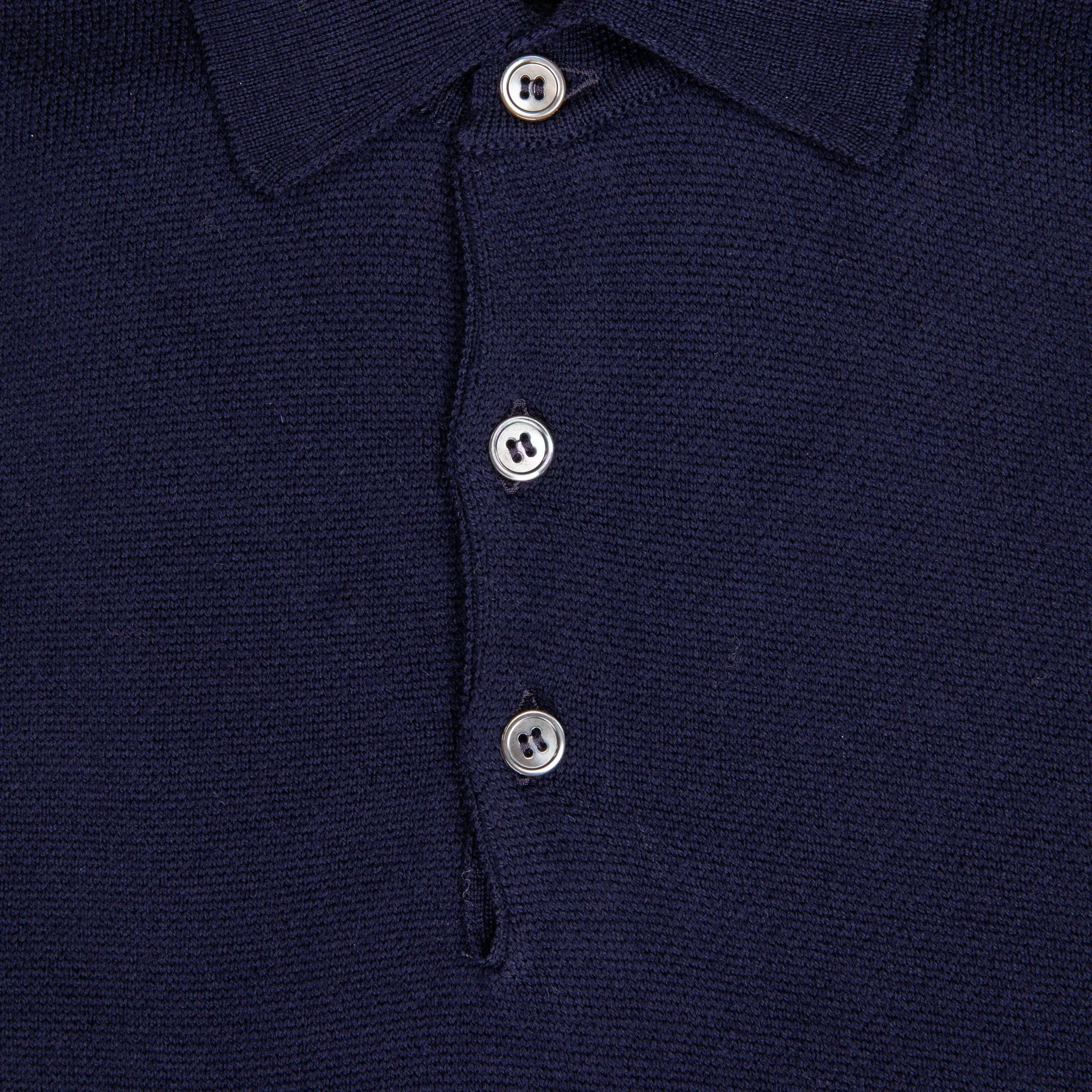 William Lockie Birdseye Solid Merino Wool Polo Blu Navy sold by Frans Boone product image thumbnail 4