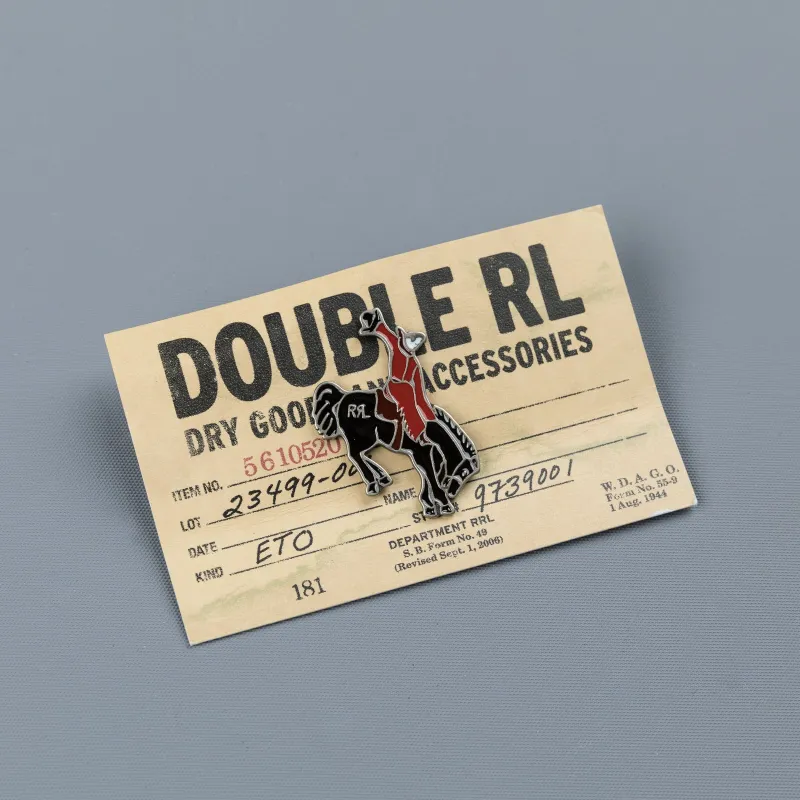 RRL Bucking Bronco pin enameled brass made by RRL