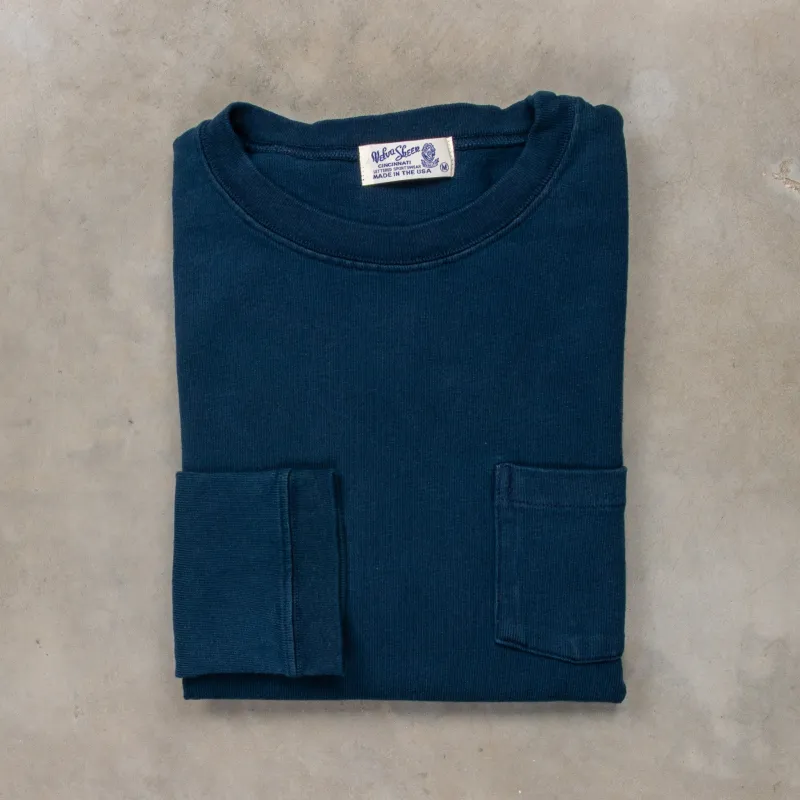 Velva Sheen Heavy oz Pïgment L/S Tee with pocket Navy made by Velva Sheen