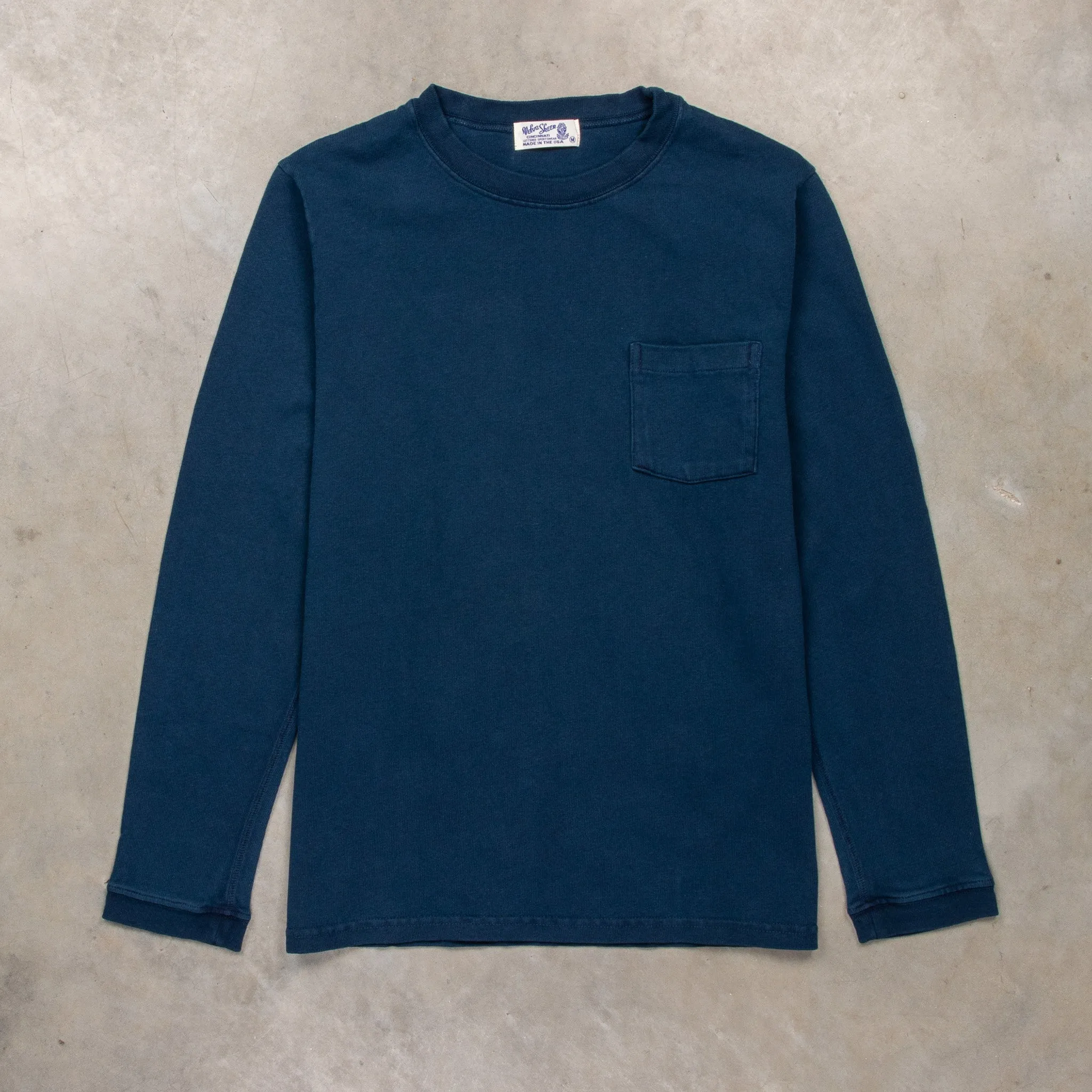 Velva Sheen Heavy oz Pïgment L/S Tee with pocket Navy sold by Frans Boone product image thumbnail 2