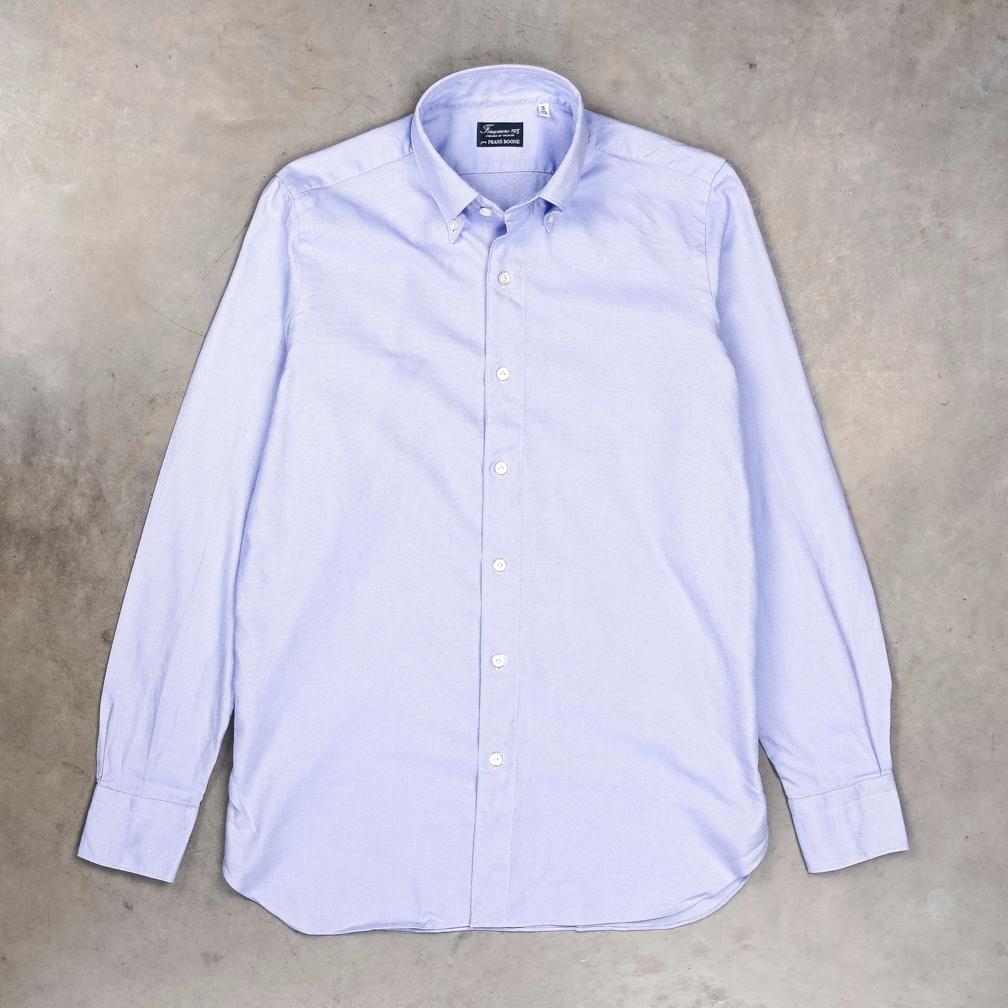 Finamore Gaeta Shirt Lucio Collar Washed Oxford Midblue sold by Frans Boone product image thumbnail 2