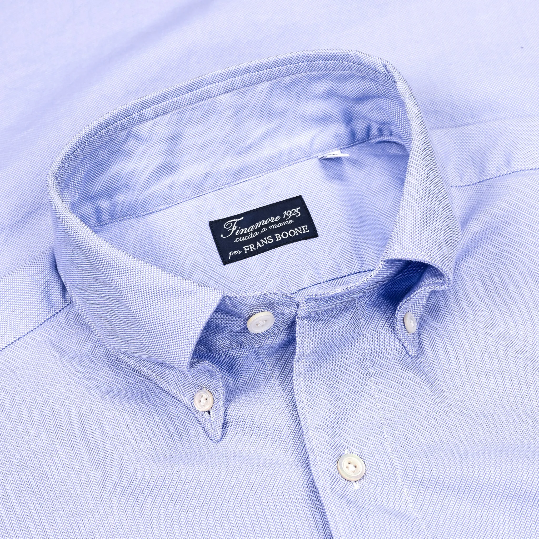 Finamore Gaeta Shirt Lucio Collar Washed Oxford Midblue sold by Frans Boone product image thumbnail 3