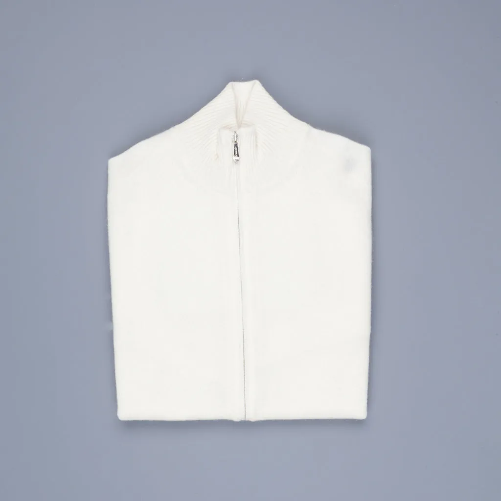 Drumohr Full Zip Cashmere Bianco Sporco sold by Frans Boone