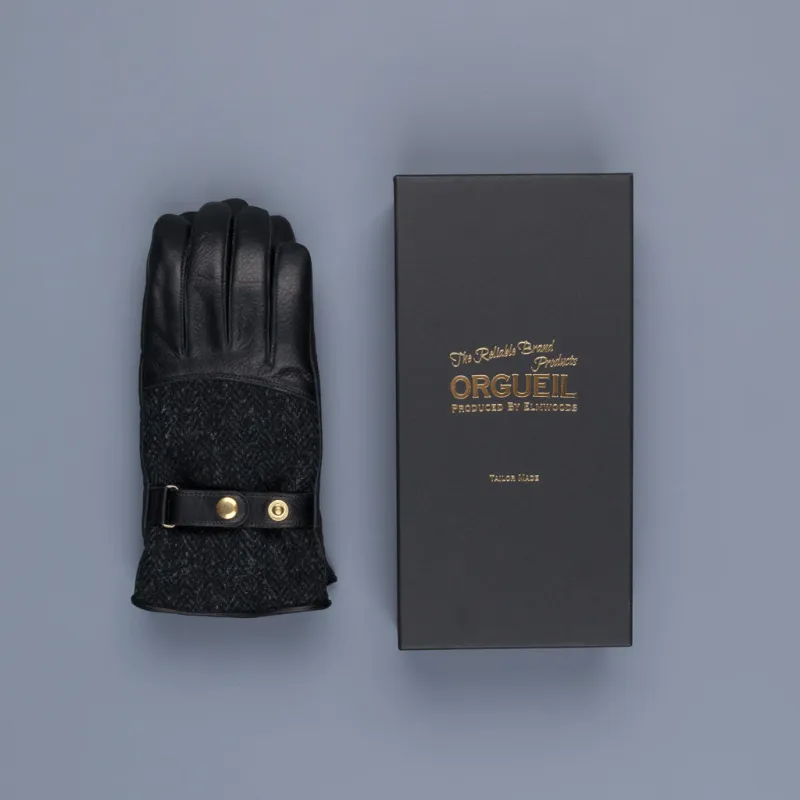 Orgueil Long Leather Gloves OR-7107 Black made by Studio D'Artisan