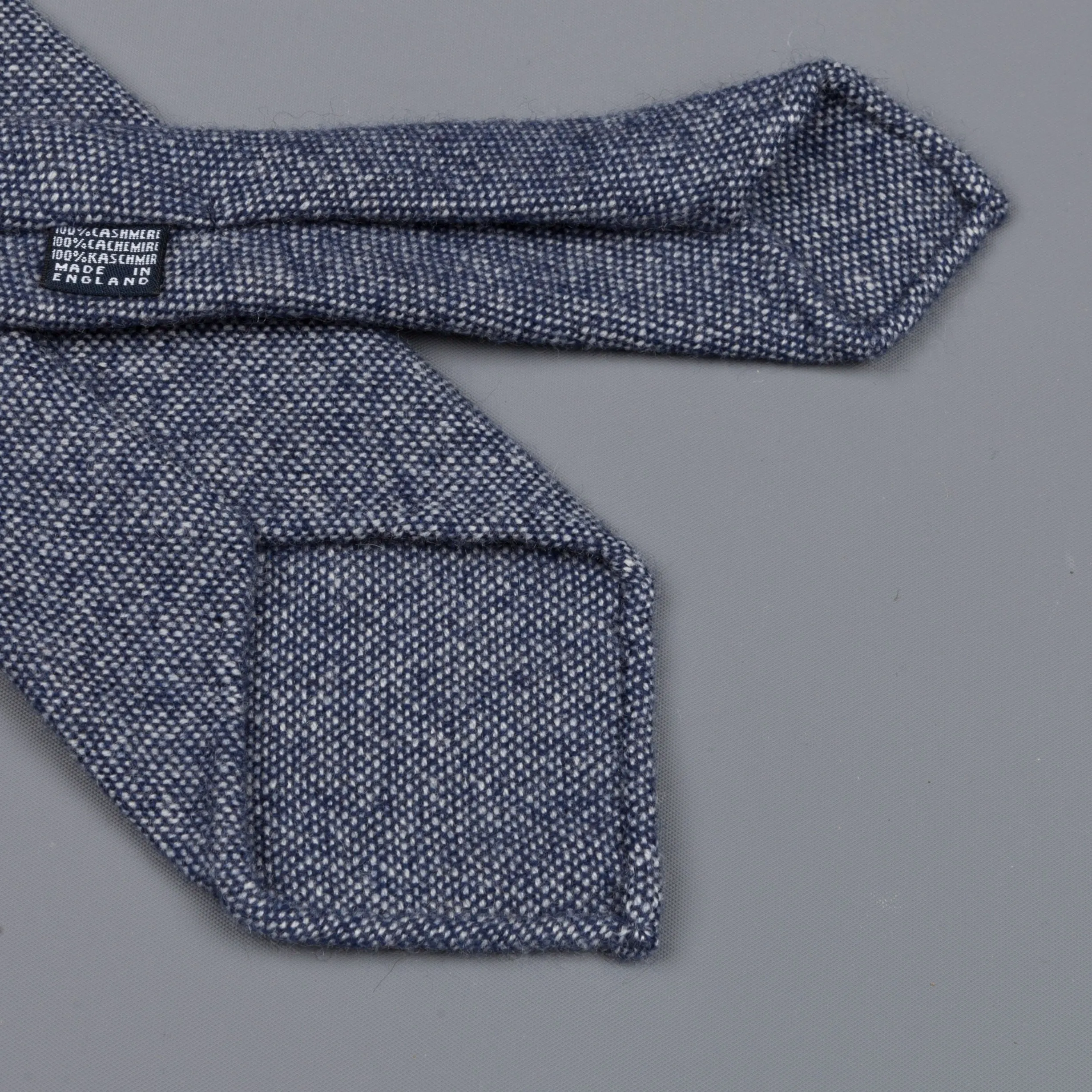 Drake's Cashmere Tie untipped blue melange sold by Frans Boone product image thumbnail 2