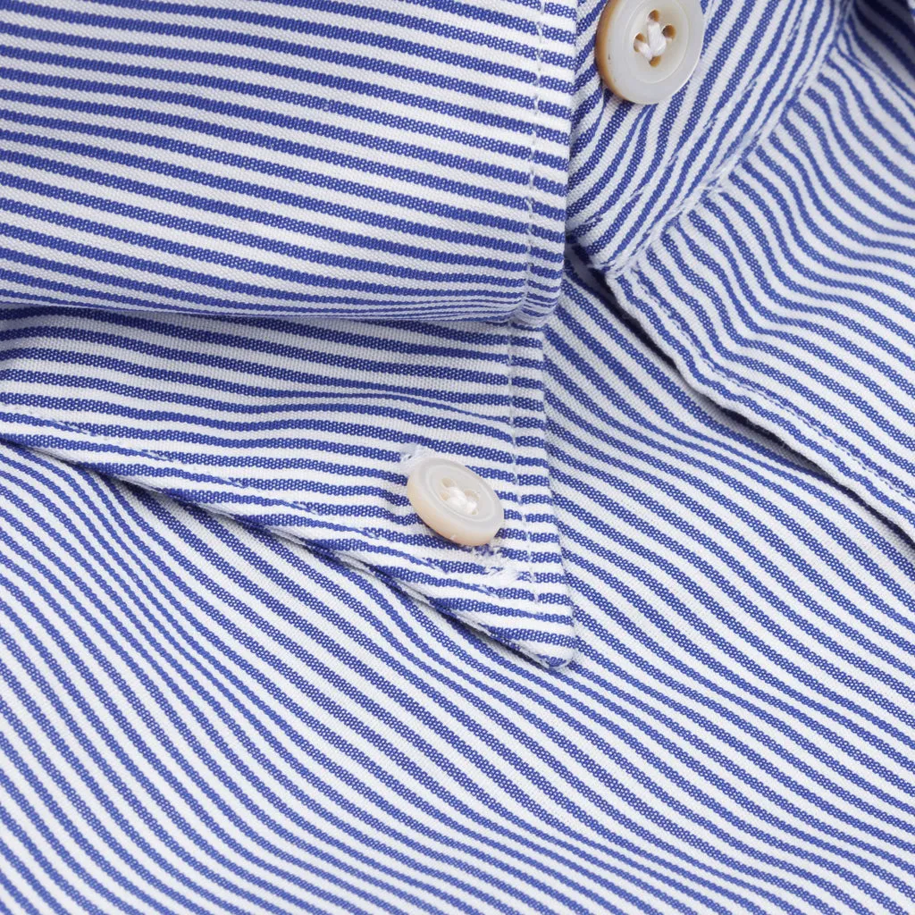 Finamore Tokyo Shirt Lucio Collar Navy Stripe Poplin sold by Frans Boone product image thumbnail 5