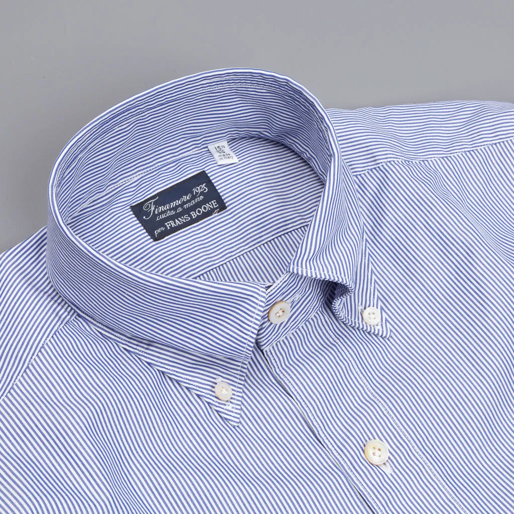 Finamore Tokyo Shirt Lucio Collar Navy Stripe Poplin sold by Frans Boone product image thumbnail 3
