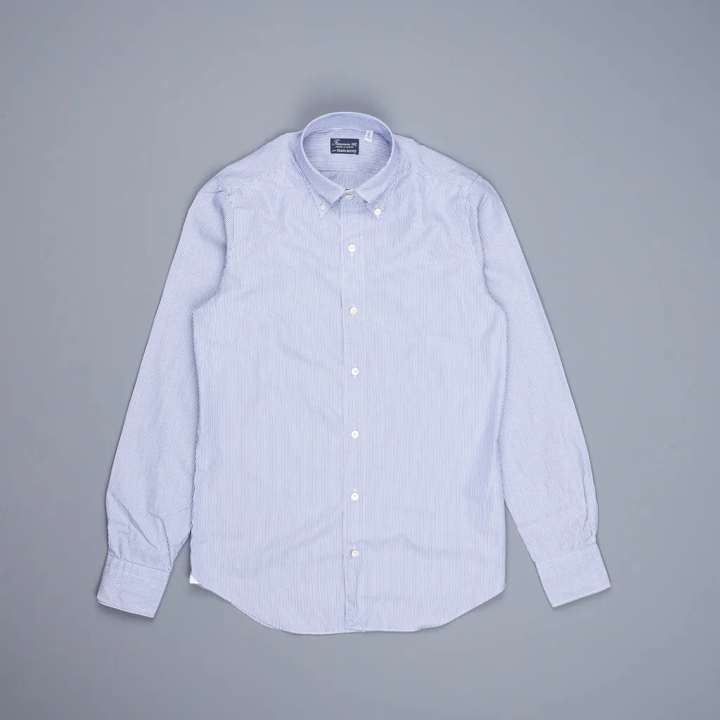 Finamore Tokyo Shirt Lucio Collar Navy Stripe Poplin sold by Frans Boone product image thumbnail 2