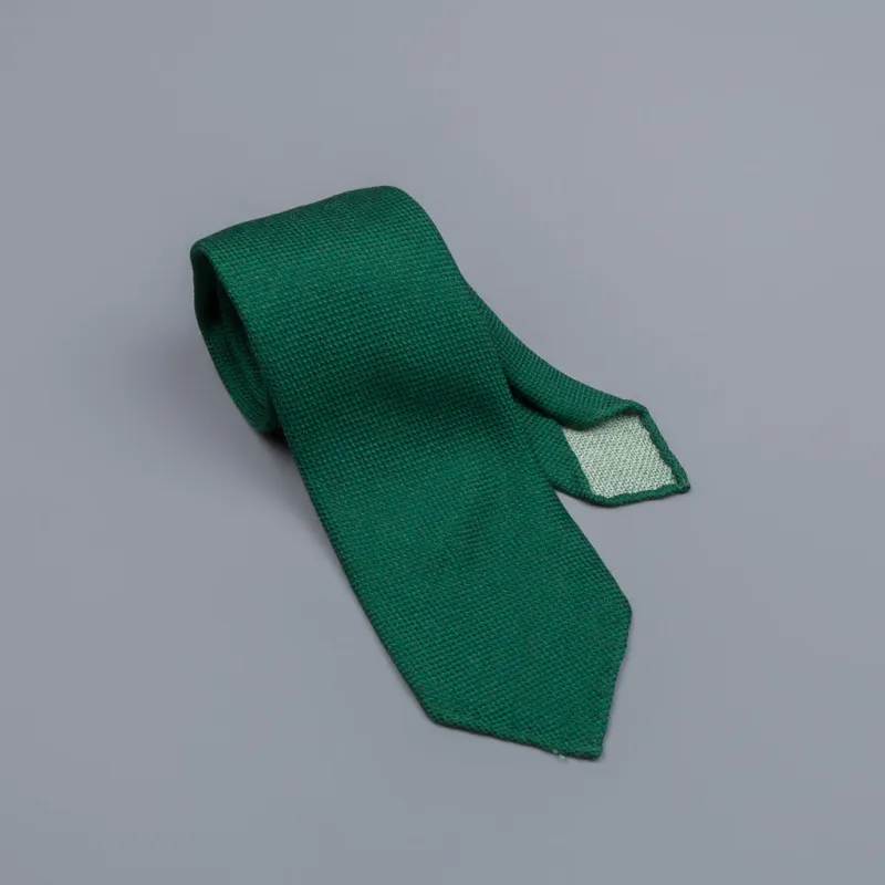 Drake´s untipped tie wool/cashmere/silk blend loden made by Drakes