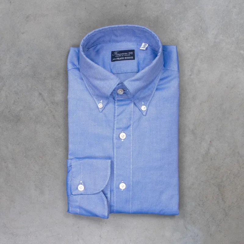 Finamore Gaeta Shirt Collo Lucio Washed Oxford Dark Blue made by Finamore