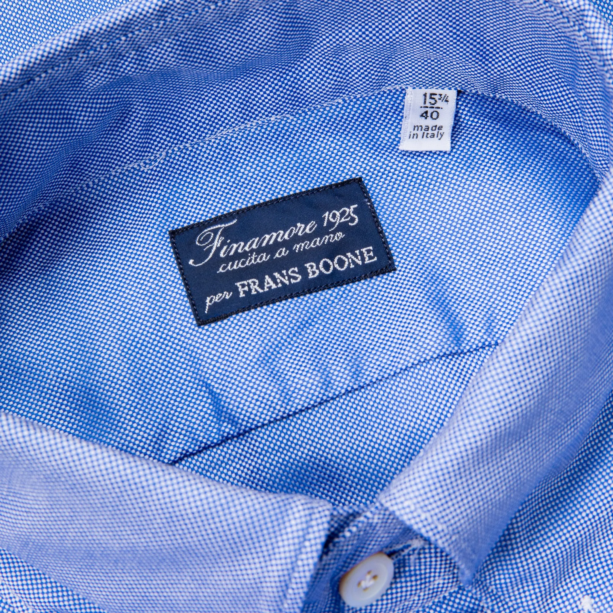 Finamore Gaeta Shirt Collo Lucio Washed Oxford Dark Blue sold by Frans Boone product image thumbnail 4
