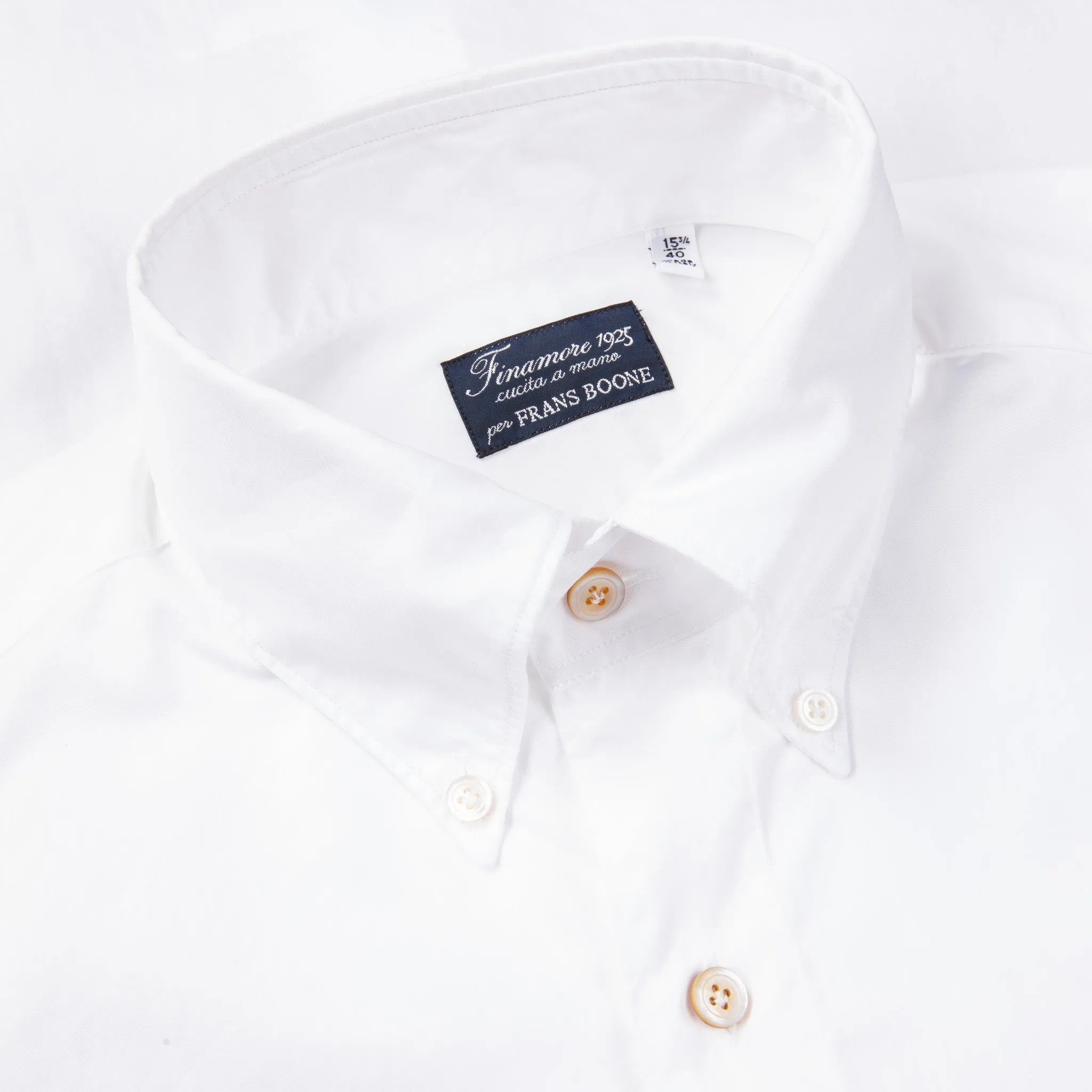 Finamore Tokyo Shirt Lucio Collar White Alumo Poplin sold by Frans Boone product image thumbnail 3