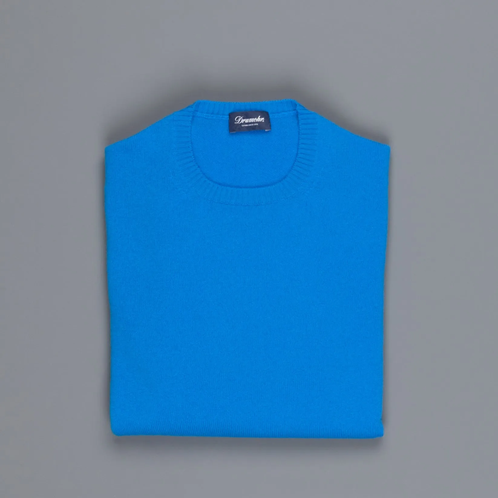 Drumohr Tabor Cashmere Crew Neck Blue sold by Frans Boone