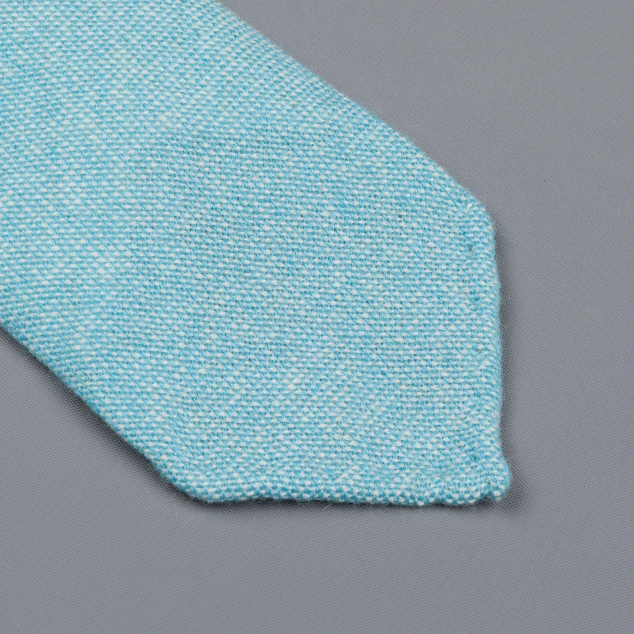 Drake's Cashmere Tie untipped turquoise melange sold by Frans Boone product image thumbnail 3