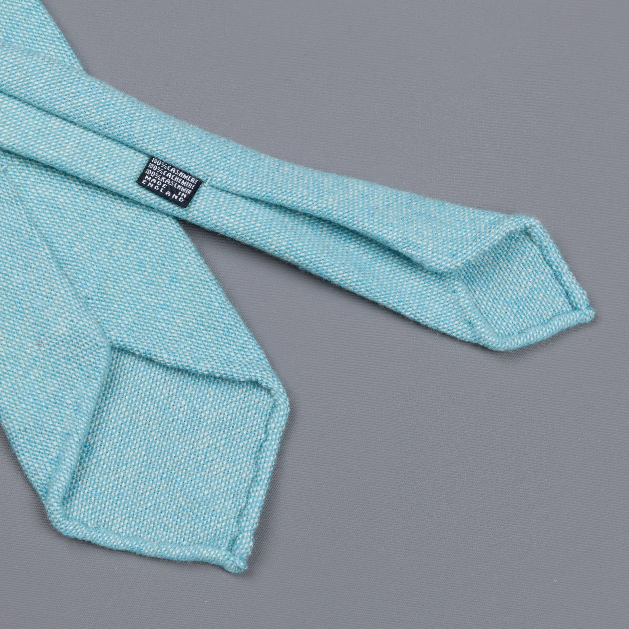 Drake's Cashmere Tie untipped turquoise melange sold by Frans Boone product image thumbnail 2