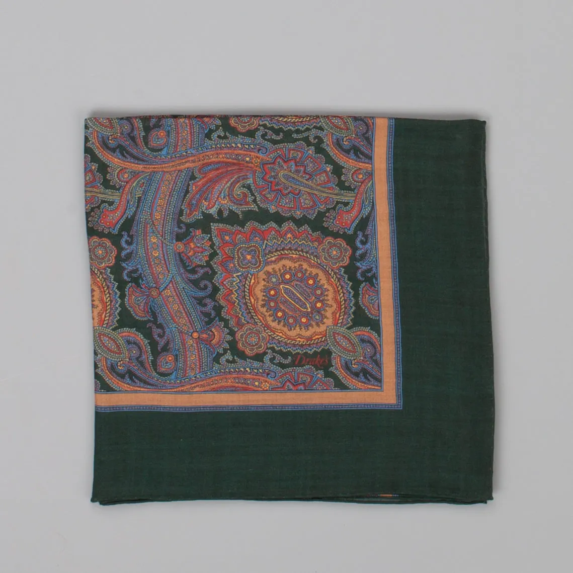 Drake's Woven printed Square Dark Green sold by Frans Boone
