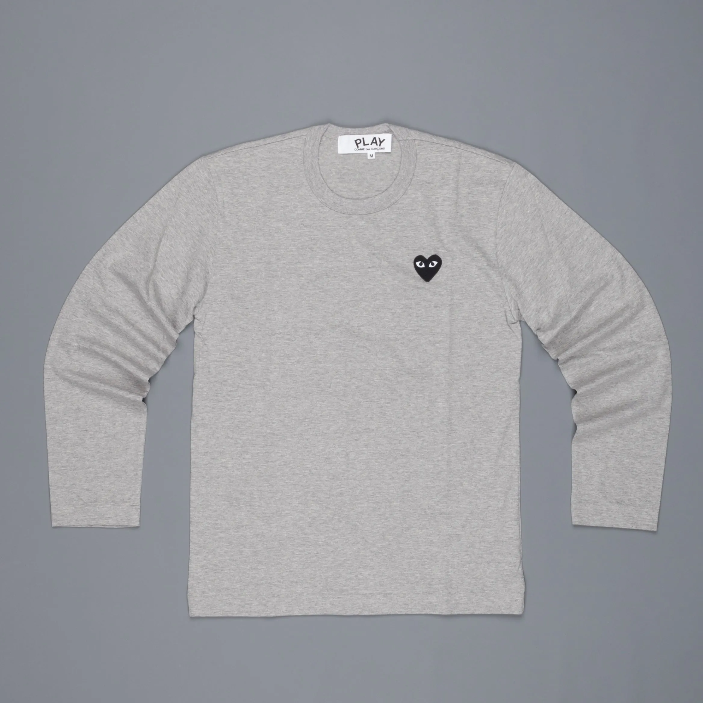 Comme des Garçons PLAY Longsleeve Tee Black Heart Grey melange sold by Frans Boone product image thumbnail 2